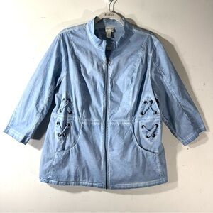 Chico’s Zenergy Light Blue zip up Jacket